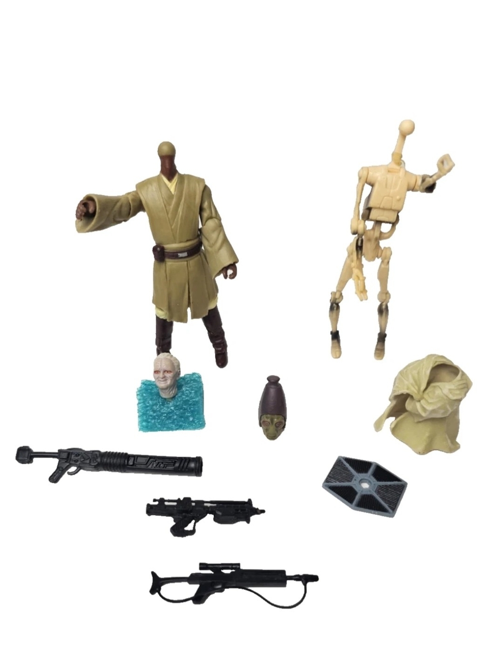Star Wars Action Figures Pieces Palpatine Battle Droid Mace Windu Yoda Dofine